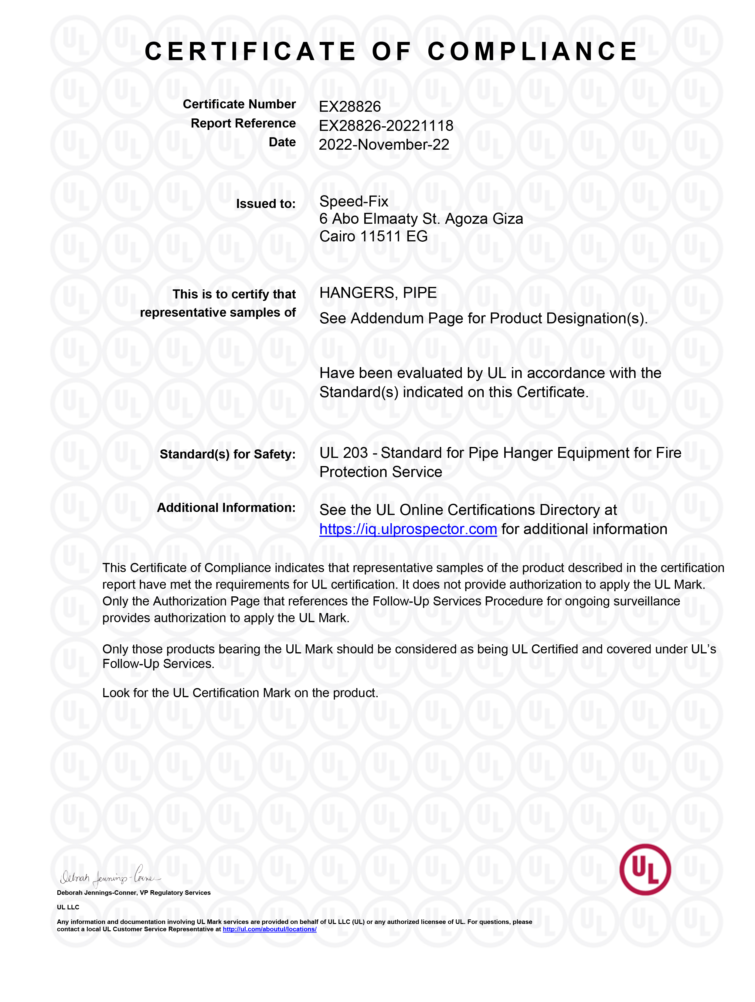 Certificates Speed Fix Company